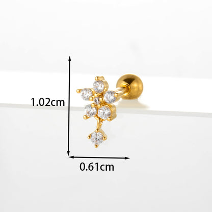 Ear Cartilage Rings & Studs Lady Flower 316 Stainless Steel  Copper