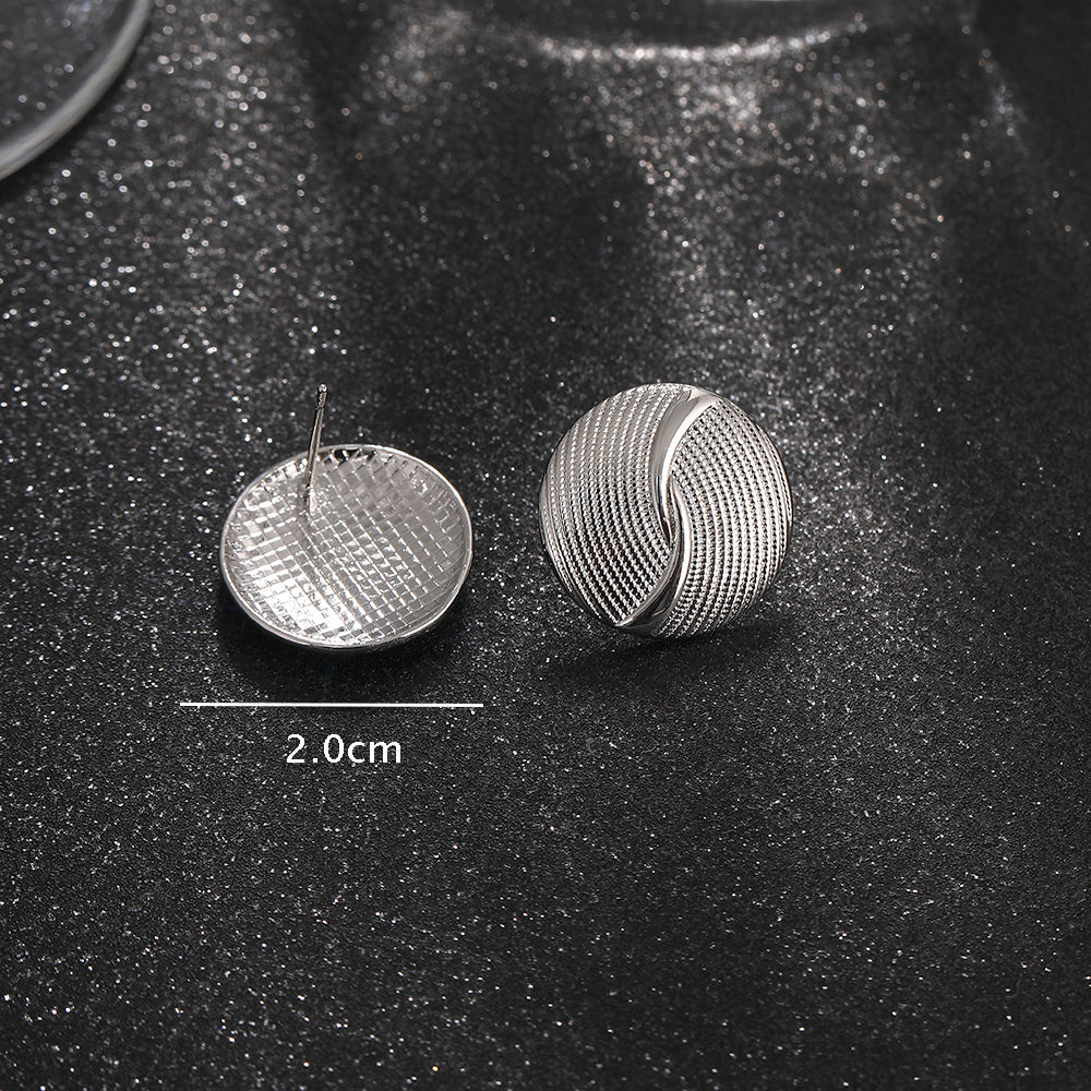 1 Pair Elegant Simple Style Round Plating Copper White Gold Plated Ear Studs