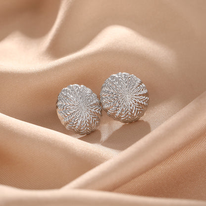 1 Pair Elegant Simple Style Round Plating Copper White Gold Plated Ear Studs