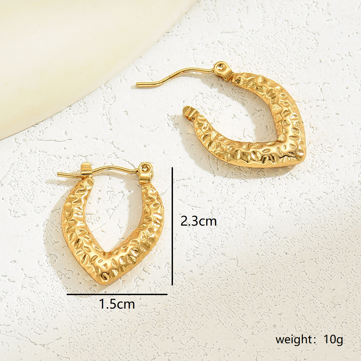 1 Pair Simple Style Commute V Shape Irregular Plating Stainless Steel 18k Gold Plated Earrings