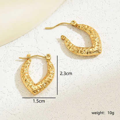 1 Pair Simple Style Commute V Shape Irregular Plating Stainless Steel 18k Gold Plated Earrings