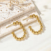 1 Pair Ig Style Simple Style Cool Style Solid Color Plating Stainless Steel 18k Gold Plated Hoop Earrings