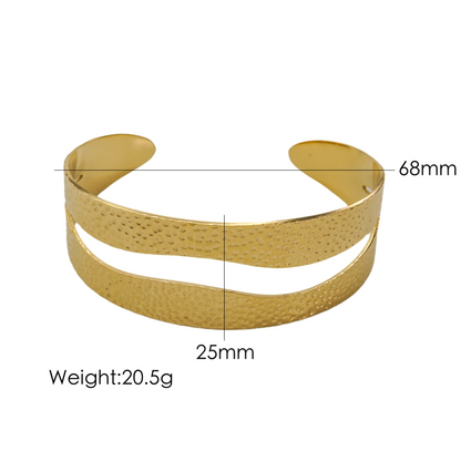 Exaggerated Simple Style Irregular Solid Color Stainless Steel Plating 14k Gold Plated Bangle