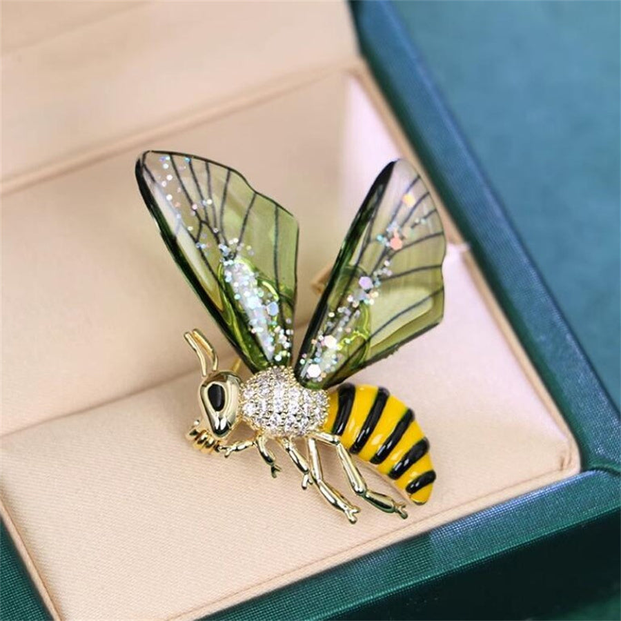 Cute Bee Alloy Enamel Inlay Rhinestones Women's Brooches