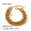 Hip-hop Retro Lock Stainless Steel Plating Chain 18k Gold Plated Bracelets