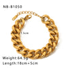 Hip-hop Retro Lock Stainless Steel Plating Chain 18k Gold Plated Bracelets