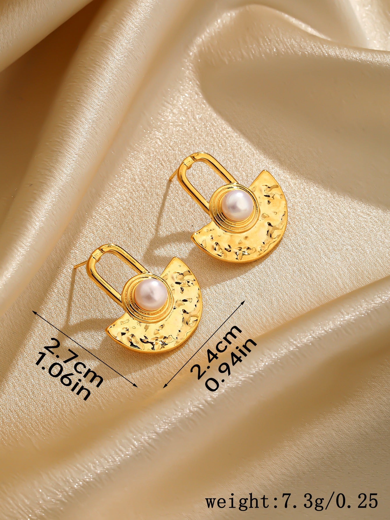 1 Pair Simple Style Commute Round Plating Inlay Copper Pearl 18k Gold Plated Ear Studs