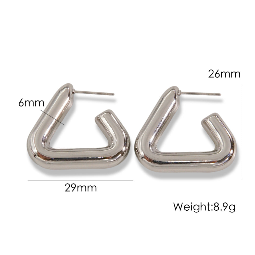 1 Pair Simple Style Solid Color Plating Titanium Steel Gold Plated Ear Studs