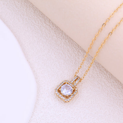 Simple Style Commute Hexagram Water Droplets Hot Air Balloon Copper 18k Gold Plated Zircon Pendant Necklace In Bulk