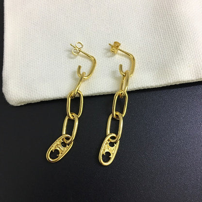 1 Pair Simple Style Geometric Polishing Plating Brass Gold Plated Drop Earrings