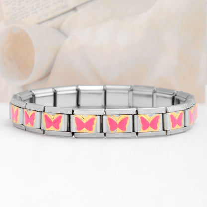 Simple Style Butterfly Stainless Steel Printing Unisex Bracelet Accessories