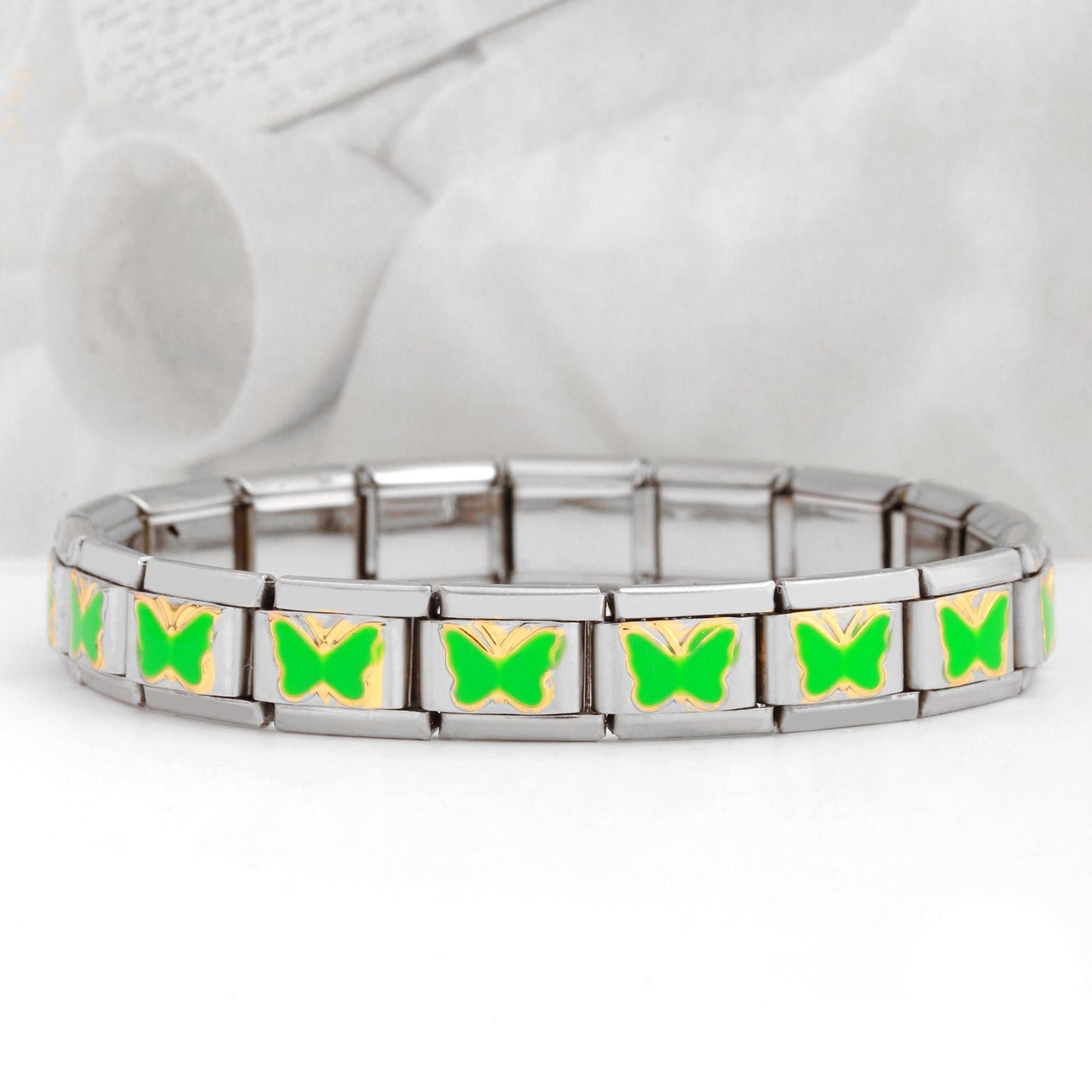 Simple Style Butterfly Stainless Steel Printing Unisex Bracelet Accessories