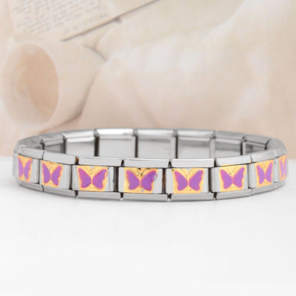 Simple Style Butterfly Stainless Steel Printing Unisex Bracelet Accessories