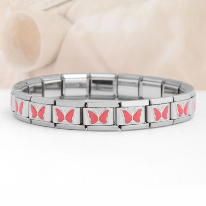 Simple Style Butterfly Stainless Steel Printing Unisex Bracelet Accessories