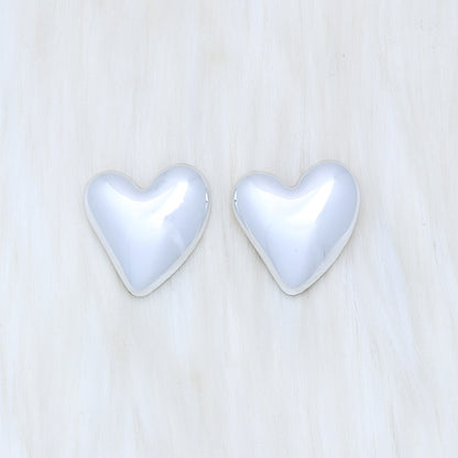 1 Pair Simple Style Round Square Heart Shape Plating Arylic Ear Studs