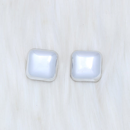 1 Pair Simple Style Round Square Heart Shape Plating Arylic Ear Studs