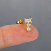 1 Piece 1 Pair Elegant Streetwear Geometric Inlay Copper Zircon Ear Studs