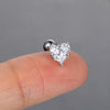 1 Piece Simple Style Classic Style Heart Shape Butterfly Inlay Copper Zircon Ear Studs