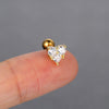 1 Piece Simple Style Classic Style Heart Shape Butterfly Inlay Copper Zircon Ear Studs