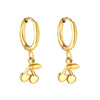 1 Pair Simple Style Cherry Plating Stainless Steel Drop Earrings