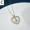 Casual Streetwear Devil's Eye Heart Shape Copper Zircon Pendant Necklace In Bulk