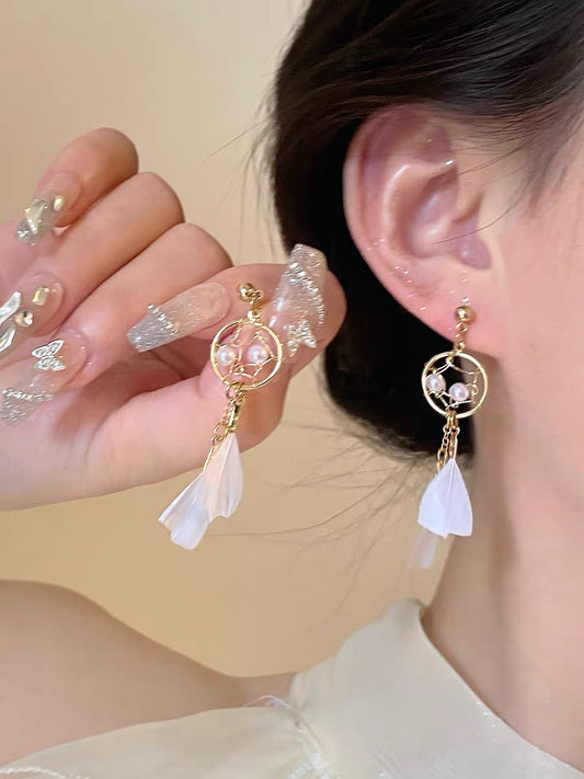 1 Pair Sweet Flower Butterfly Alloy Drop Earrings