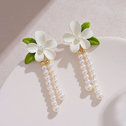 1 Pair Sweet Flower Plating Alloy Drop Earrings