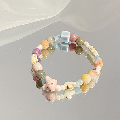 Sweet Color Block Water Droplets Alloy Wholesale Bracelets