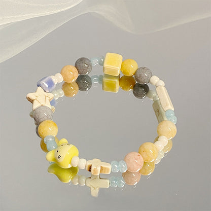 Sweet Color Block Water Droplets Alloy Wholesale Bracelets