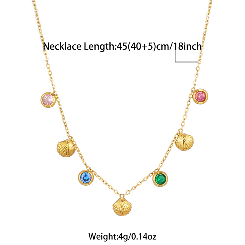 Simple Style Flower Stainless Steel Plating Inlay Zircon 18k Gold Plated Pendant Necklace