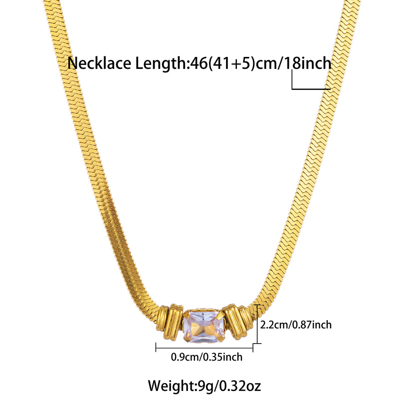 Simple Style Flower Stainless Steel Plating Inlay Zircon 18k Gold Plated Pendant Necklace