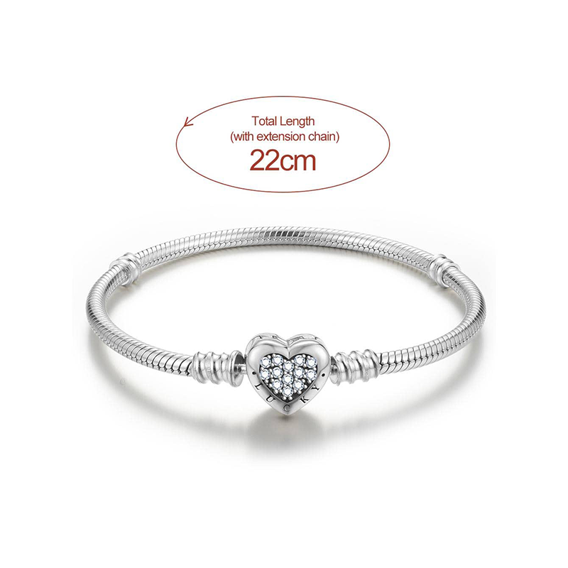 Elegant Glam Heart Shape Sterling Silver Plating Silver Plated Bracelets