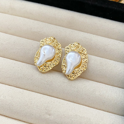 1 Pair Simple Style Commute Water Droplets Plating Alloy Gold Plated Ear Studs