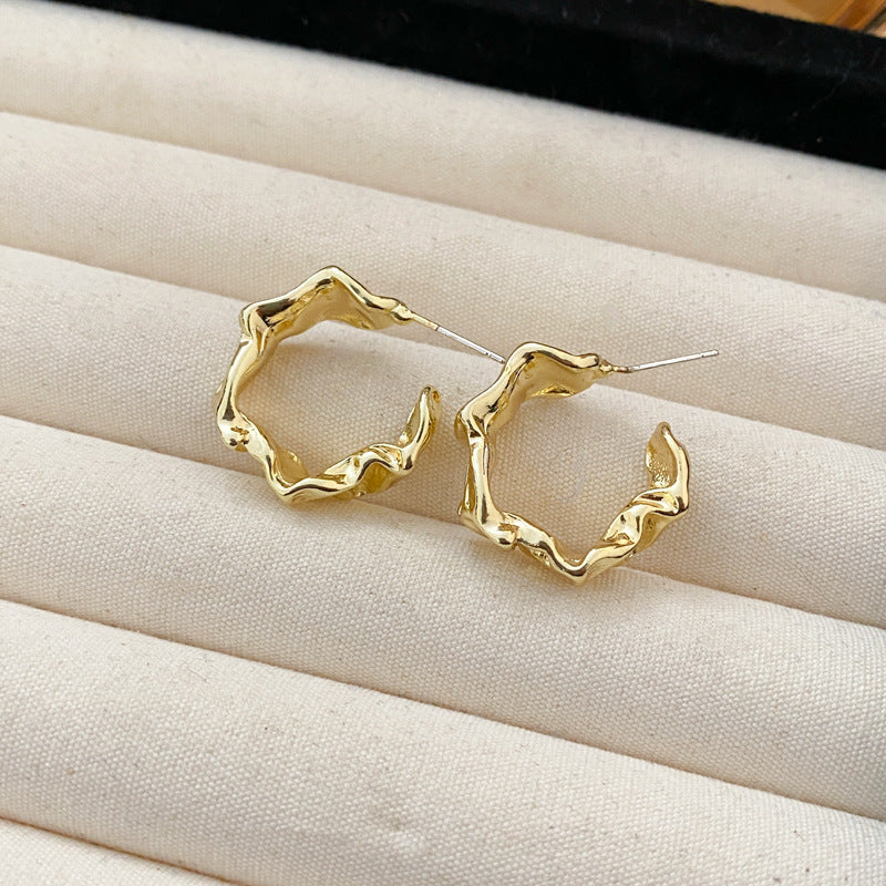 1 Pair Simple Style Commute Water Droplets Plating Alloy Gold Plated Ear Studs