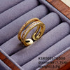 Elegant Simple Style Star Bow Knot Copper Gold Plated Zircon Open Rings In Bulk