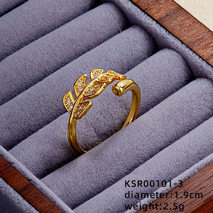 Elegant Simple Style Heart Shape Butterfly Copper Gold Plated Zircon Open Rings Rings In Bulk