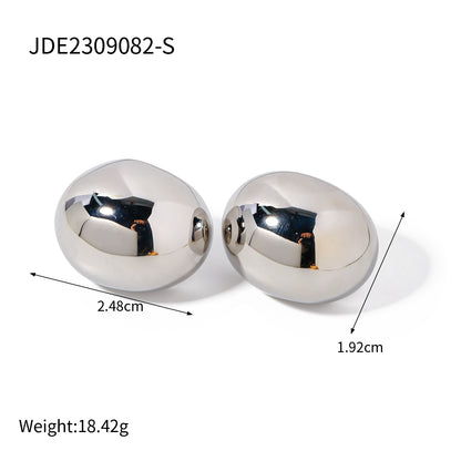 1 Pair Simple Style Commute Solid Color Plating Stainless Steel 18k Gold Plated Ear Studs