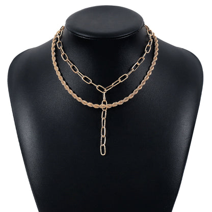 Simple Style Solid Color Alloy Women's Layered Necklaces