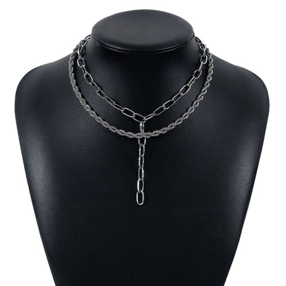 Simple Style Solid Color Alloy Women's Layered Necklaces