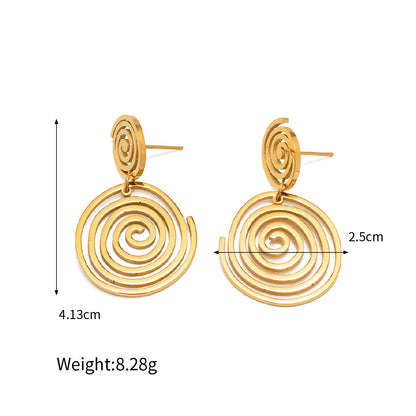 1 Pair Ig Style Streetwear Round Solid Color Plating Stainless Steel 18k Gold Plated Ear Studs