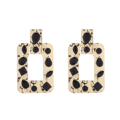 1 Pair Simple Style Classic Style Heart Shape Plating Inlay Alloy Rhinestones Gold Plated Drop Earrings