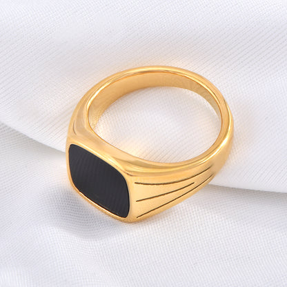 Retro Geometric Arylic Titanium Steel Women's Rings