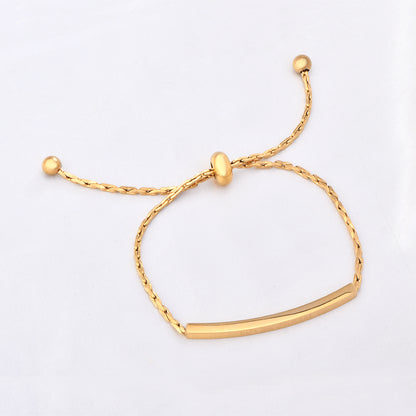 Simple Style Commute Solid Color Stainless Steel Plating 18k Gold Plated Bracelets