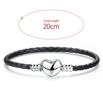 Simple Style Korean Style Heart Shape Sterling Silver Plating Silver Plated Bangle