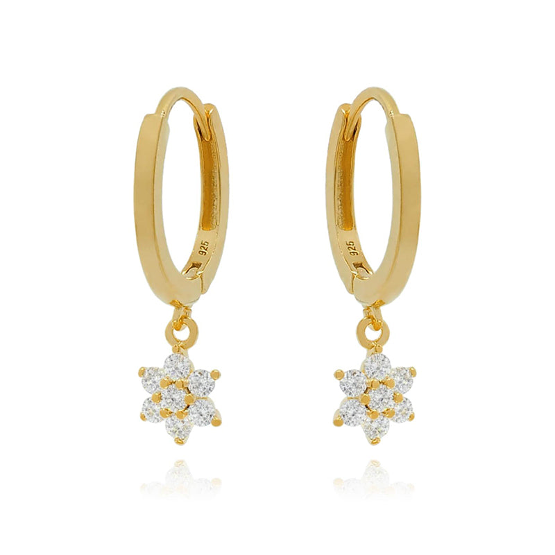 1 Pair Casual Simple Style Hexagram Heart Shape Plating Inlay Copper Zircon 18k Gold Plated Hoop Earrings Drop Earrings Ear Cuffs