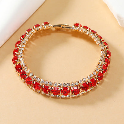 Glam Luxurious Geometric Alloy Inlay Rhinestones Gold Plated Women's Bracelets