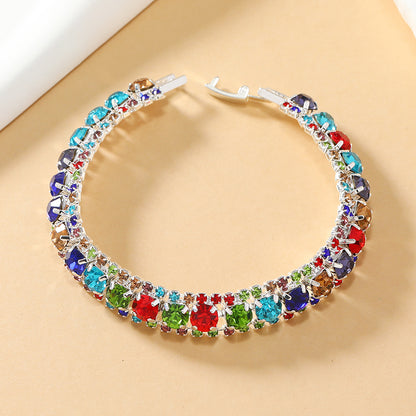 Glam Luxurious Geometric Alloy Inlay Rhinestones Gold Plated Women's Bracelets