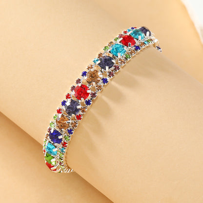 Glam Luxurious Geometric Alloy Inlay Rhinestones Gold Plated Women's Bracelets