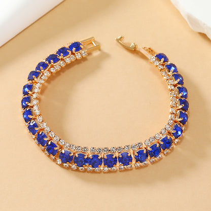 Glam Luxurious Geometric Alloy Inlay Rhinestones Gold Plated Women's Bracelets