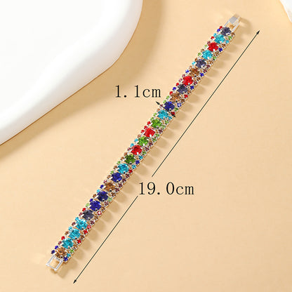 Glam Luxurious Geometric Alloy Inlay Rhinestones Gold Plated Women's Bracelets